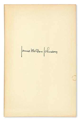 (LITERATURE AND POETRY.) JOHNSON, JAMES WELDON. Along this Way, the Autobiography of James Weldon Johnson.